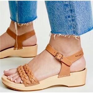 B52 Swedish Hasbeens‎ Tanja Debutant Sandals Womens EU 41 US 11 Neutral Classic
